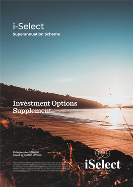 I-Select Superannuation Scheme | 30 September 2020 IOS I-Select Superannuation Scheme