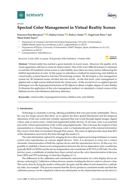 Spectral Color Management in Virtual Reality Scenes