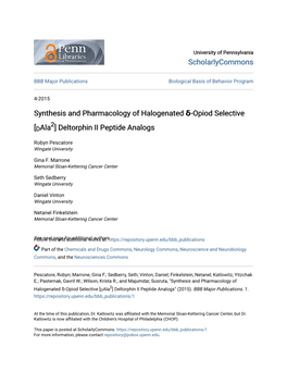 Deltorphin II Peptide Analogs