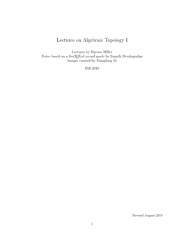 Algebraic Topology I