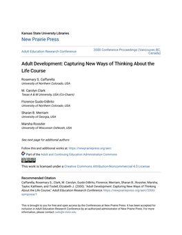 Adult Development: Capturing New Ways of Thinking About the Life Course