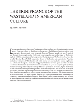 The Significance of the Wasteland in American Culture