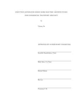 Induction Generator Based More Electric Architectures For