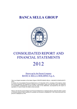 Banca Sella Group Consolidated Report And