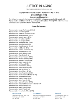 Supplemental Security Income Restoration Act of 2021 (HR 3824)