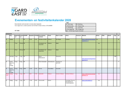 Evenementen- En Festiviteitenkalender 2020 * Type Deze Kalender Wordt Eenmaal in De Twee Weken Bijgewerkt