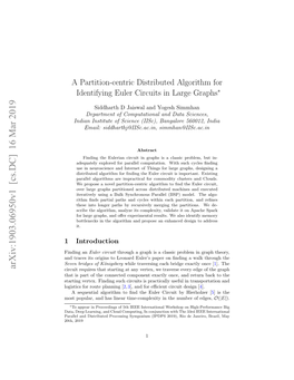 A Partition-Centric Distributed Algorithm for Identifying Euler Circuits in Large Graphs∗