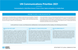 UN Communications Priorities 2021