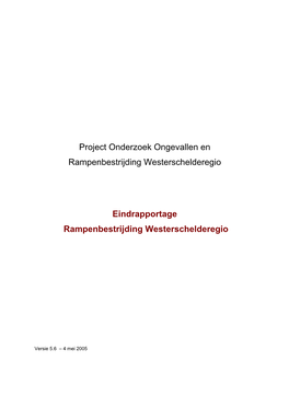 Eindrapportage Rampenbestrijding Westerschelderegio