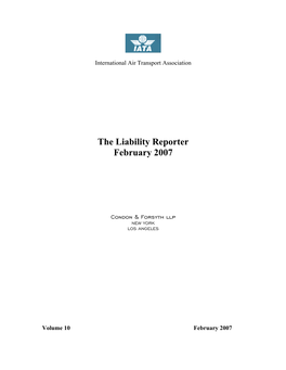 The Liability Reporter February 2007