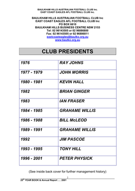 Club Presidents