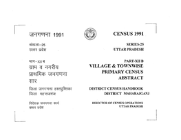 District Census Handbook, Maharajganj, Part-XII-B, Series-25