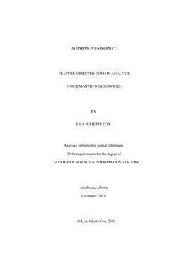 Athabasca University Feature-Oriented Domain Analysis