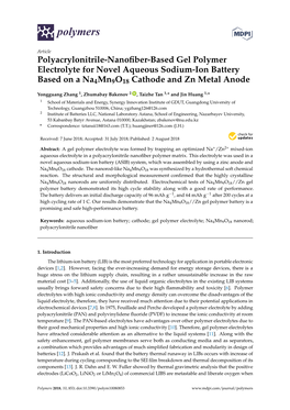 Polyacrylonitrile-Nanofiber-Based Gel Polymer Electrolyte for Novel Aqueous Sodium-Ion Battery Based on a Na4mn9o18 Cathode