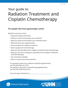 Radiation Treatment and Cisplatin Chemotherapy