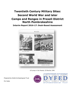 Second World War and Later – Camps and Ranges in Preseli District