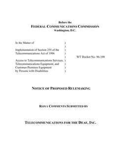 Federal Communications Commission Notice Of