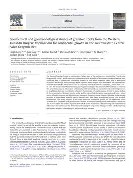 Geochemical and Geochronological Studies of Granitoid Rocks from The