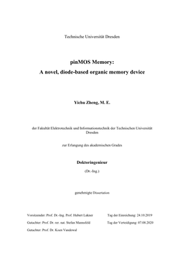 A Novel, Diode-Based Organic Memory Device