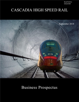 CASCADIA HIGH SPEED RAIL Business Prospectus