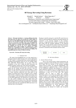 RF Energy Harvesting Using Rectenna