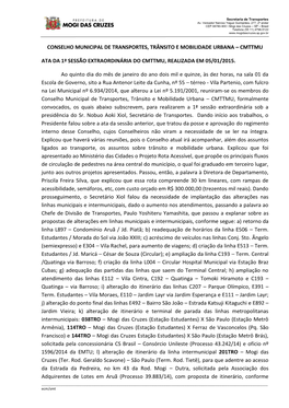 Conselho Municipal De Transportes, Trânsito E Mobilidade Urbana – Cmttmu