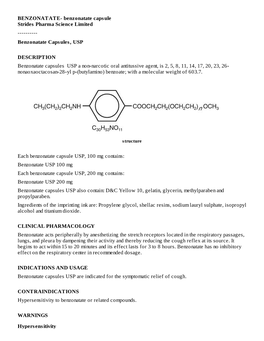 Benzonatate Capsules, USP