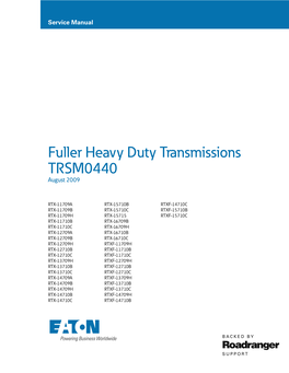 Fuller Heavy Duty Transmissions TRSM0440 August 2009