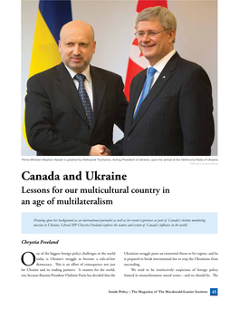 Canada and Ukraine Lessons for Our Multicultural Country in an Age of Multilateralism