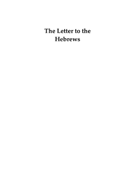 The Letter to the Hebrews