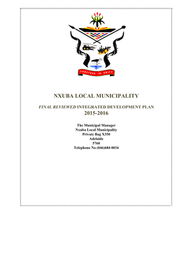 Nxuba Local Municipality 2015-2016