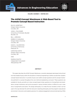 The Aiche" Concept Warehouse": a Web-Based Tool to Promote