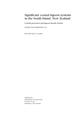 Significant Coastal Lagoon Systems in the South Island, New Zealand