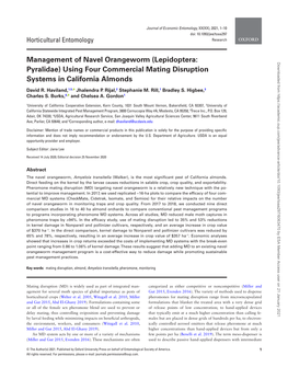 Management of Navel Orangeworm (Lepidoptera: Pyralidae) Using Four