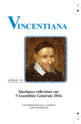 VINCENTIANA VINCENTIANA - Année 60 Nº4 Octobre -Décembre 2016