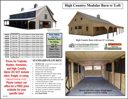 High Country Modular Barn W/ Loft