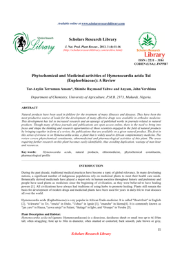 Scholars Research Library Phytochemical and Medicinal