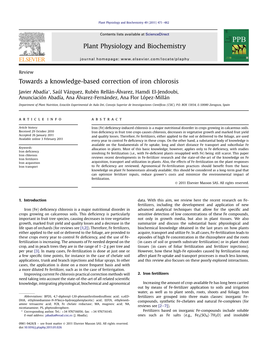 Plant Physiology and Biochemistry 49 (2011) 471E482