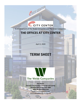 CITY CENTER Term Sheet