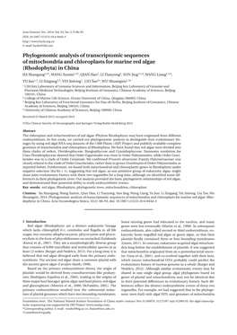 Phylogenomic Analysis of Transcriptomic Sequences Of