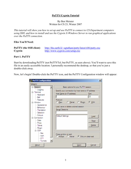 Putty/Cygwin Tutorial