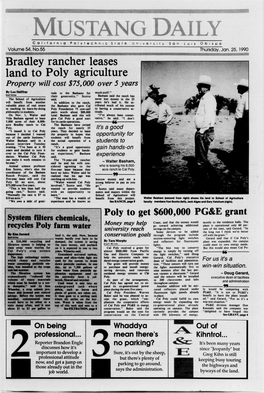 Mustang Daily, January 25, 1990