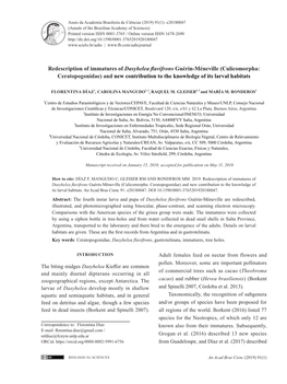 Redescription of Immatures of Dasyhelea Flavifrons Guérin-Méneville (Culicomorpha: Ceratopogonidae) and New Contribution to the Knowledge of Its Larval Habitats