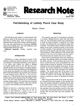 Flail-Delimbing of Loblolly Pine-A Case Study