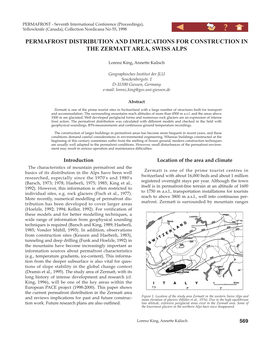 Permafrost Distribution and Implications for Construction in the Zermatt Area, Swiss Alps
