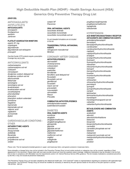 Generics Only Preventive Therapy Drug List