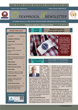 TEXPROCIL E-Newsletter Vol.5 Issue No.1 Dated 25Th January 2021