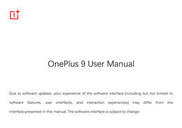 Oneplus 9 User Manual