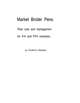 Market Broiler Care & Management