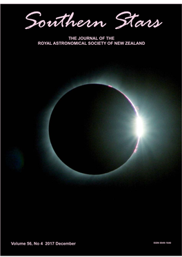 THE JOURNAL of the ROYAL ASTRONOMICAL SOCIETY of NEW ZEALAND Volume 56, No 4 2017 December